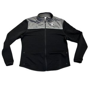 Official NFL Raiders Light Weight Grey and Black Zip Up Women’s Jacket 3X